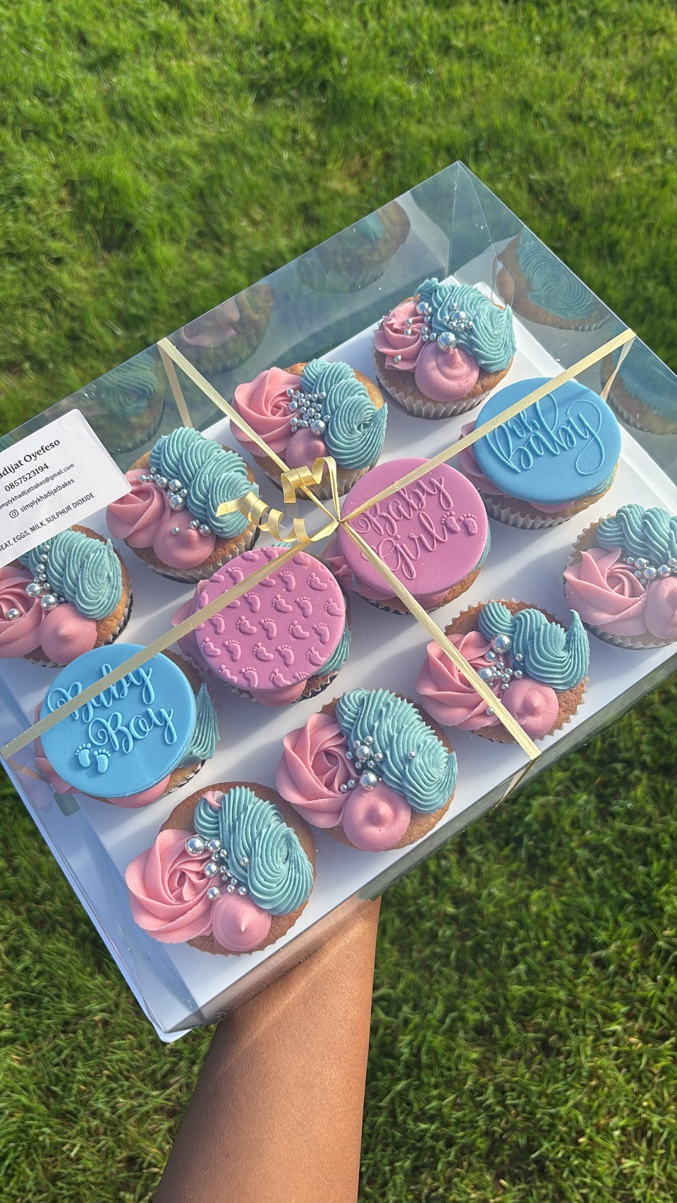 Baby shower gender reveal cupcakes in Meath